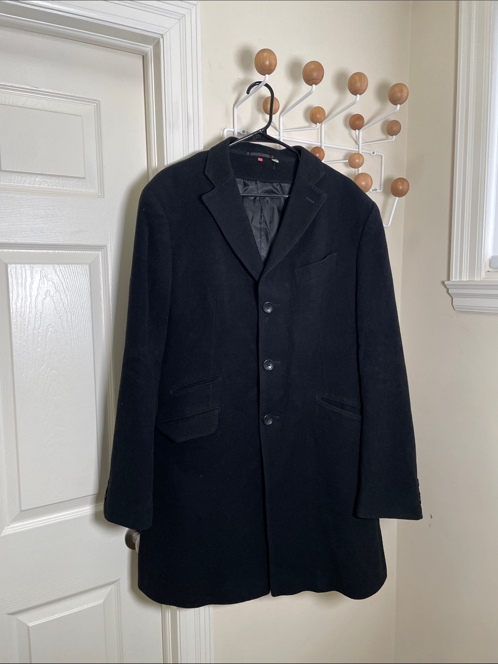 Uniqlo - Wool Cashmere Blend Top Coat 3 Buttons - Black - XL